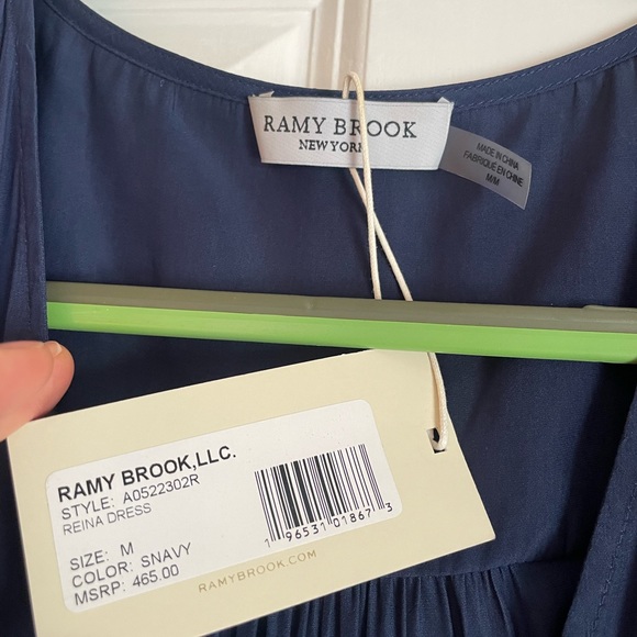 Remy Brook Silk Drop Waist Navy Blue Dress NWT - Picture 3 of 8